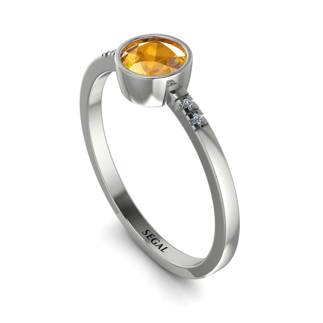 Bezel Minimalist Yellow Diamond Ring - Kinsley No. 1003