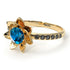 Lotus Flower Blue Topaz ring - Lotus no. 504