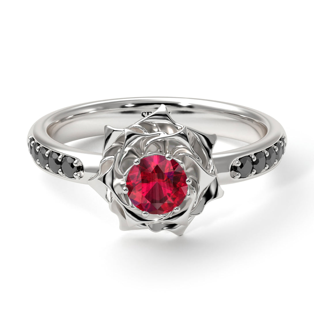 A lady's Rose Ruby Engagement Ring - Elena no. 27
