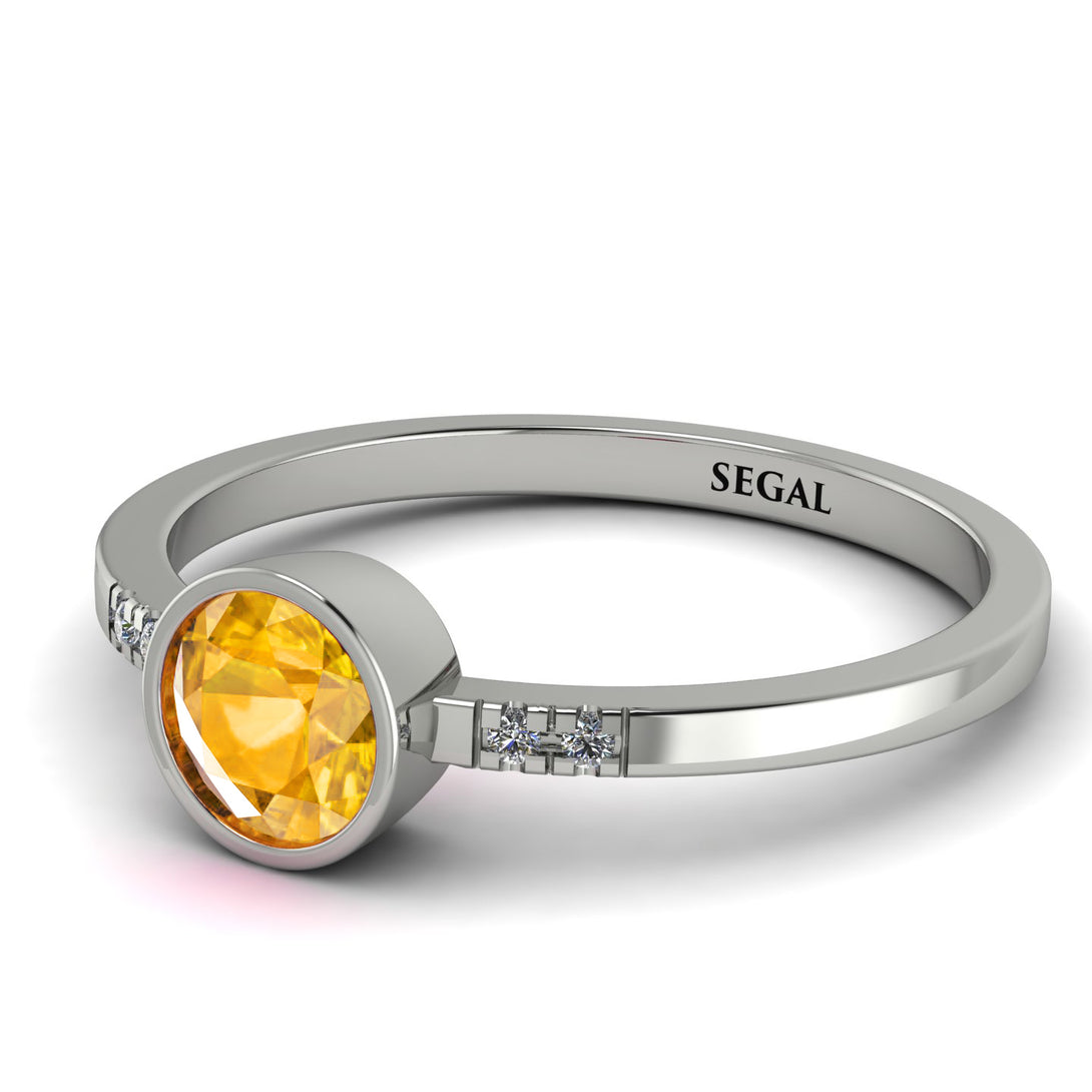 Bezel Minimalist Yellow Diamond Ring - Kinsley No. 1003