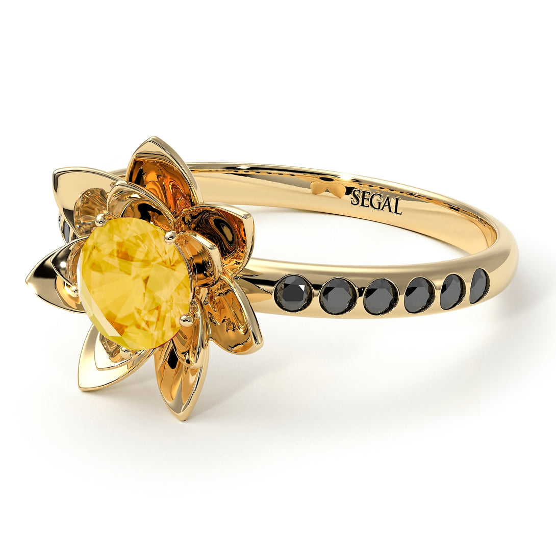 Lotus Flower Citrine ring - Lotus no. 604