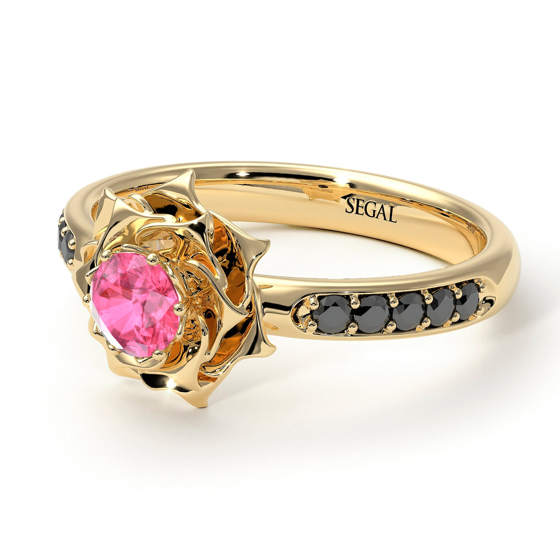A lady's Rose Pink Moissanite Ring- Elena no. 804