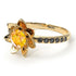 Lotus Flower Yellow Diamond ring - Lotus no. 1004