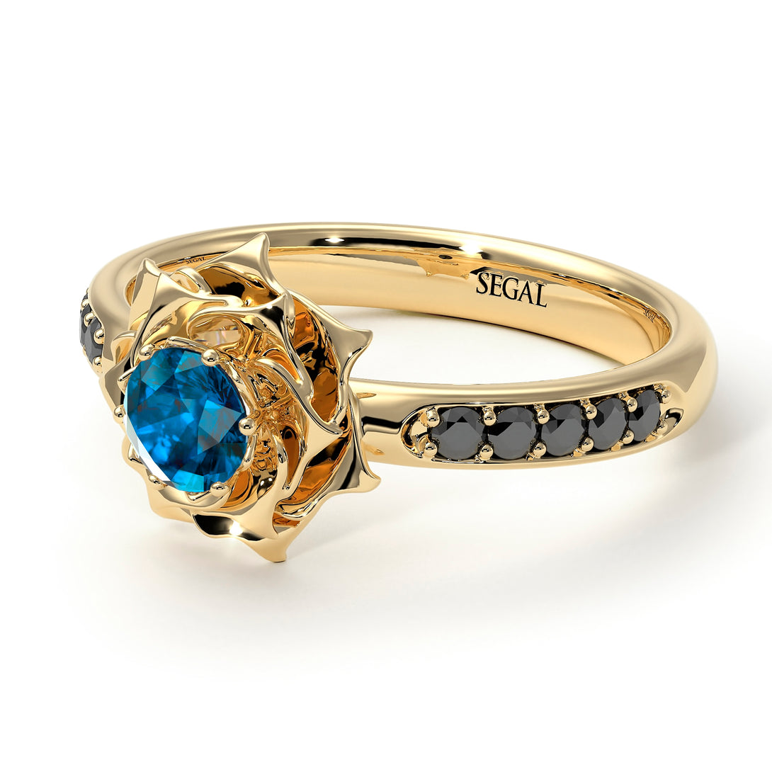 A lady's Rose Blue Topaz Ring- Elena no. 504
