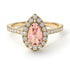 Pear Shaped Halo Morganite Ring - Janet No. 901