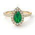 Pear Shaped Halo Emerald Ring - Janet No. 19