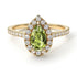 Pear Shaped Halo Peridot Ring - Janet No. 701