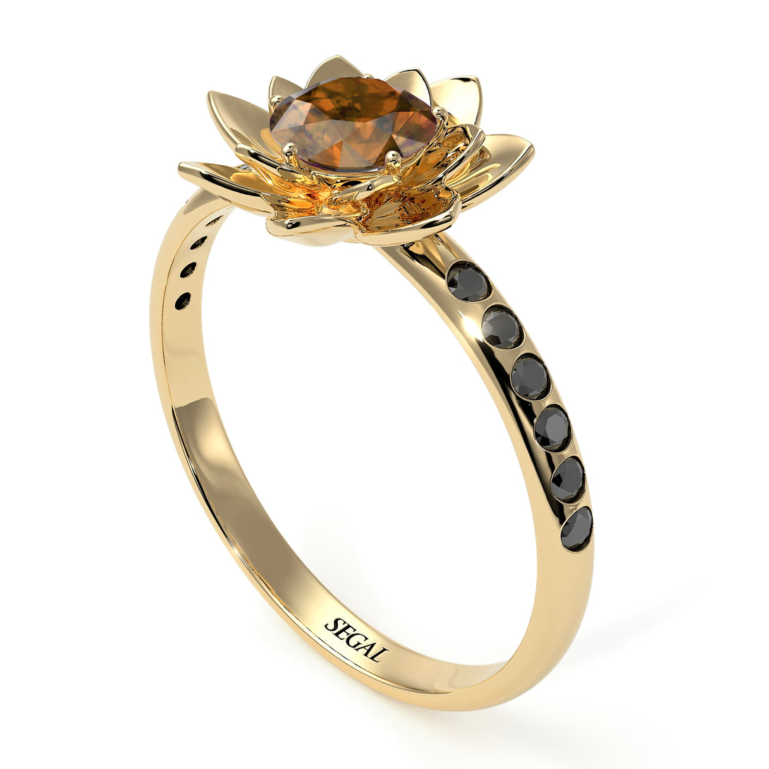Lotus Flower Brown Diamond ring - Lotus no. 1104