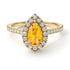 Pear Shaped Halo Yellow Diamond Ring - Janet No. 1001