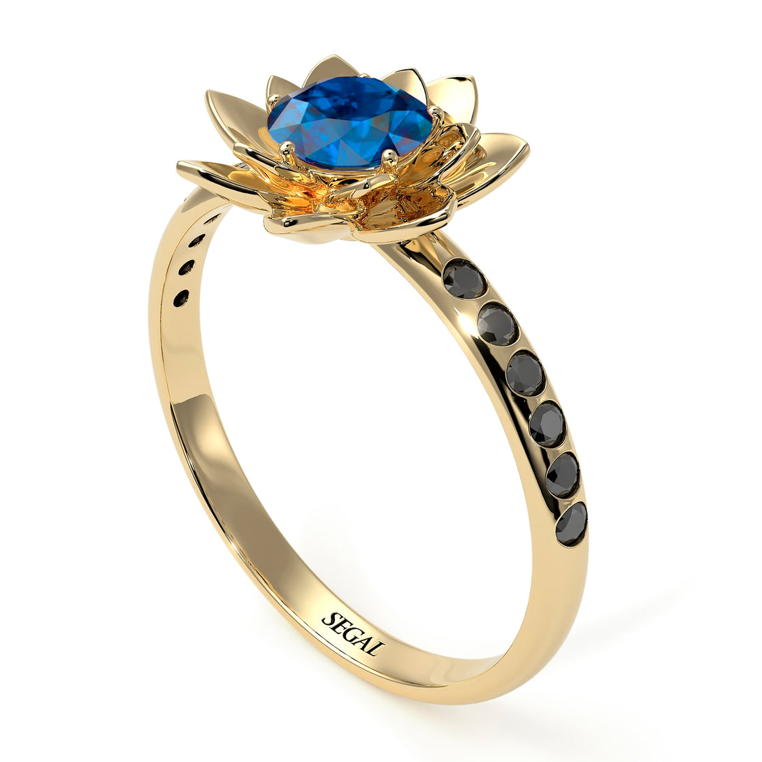 Lotus Flower Blue Topaz ring - Lotus no. 504