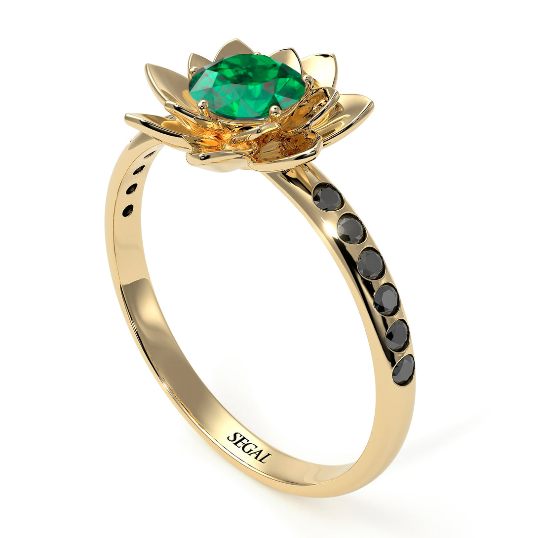 Lotus Flower Emerald ring - Lotus no. 22