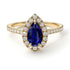 Pear Shaped Halo Sapphire Ring - Janet No. 25