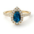 Pear Shaped Halo Blue Topaz Ring - Janet No. 501