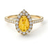 Pear Shaped Halo Citrine Ring - Janet No. 601