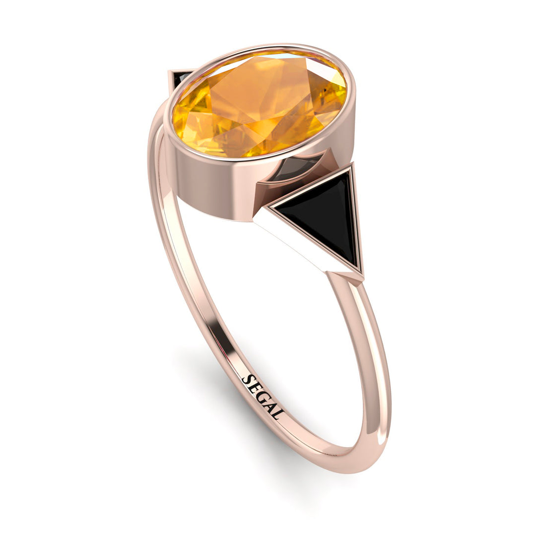 Geometrical Bezel Yellow Diamond Ring - Trinity No. 1008