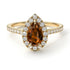 Pear Shaped Halo Brown Diamond Ring - Janet No. 1101