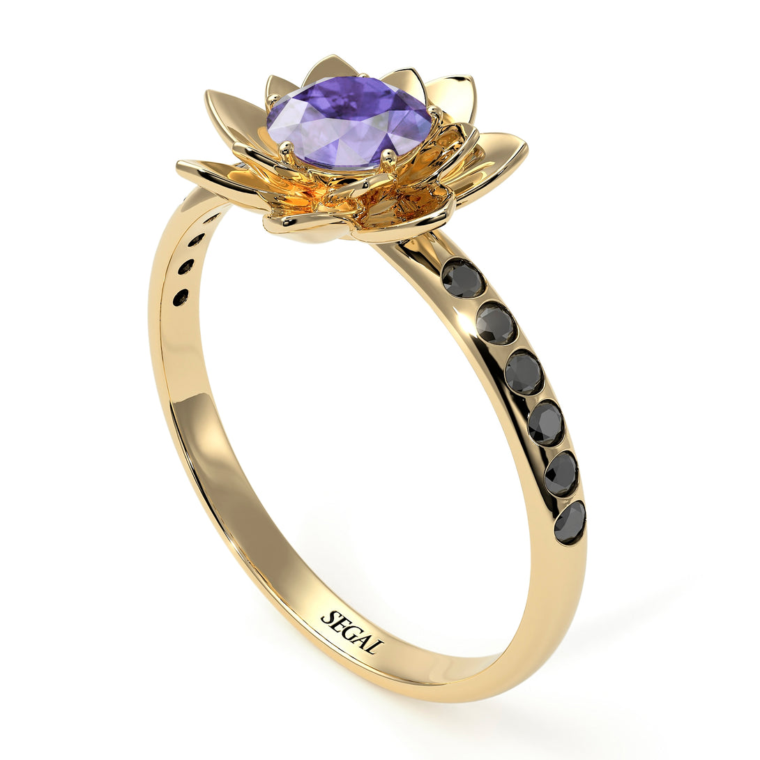 Lotus Flower Tanzanite ring - Lotus no. 204