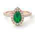 Pear Shaped Halo Emerald Ring - Janet No. 20