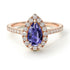 Pear Shaped Halo Tanzanite Ring - Janet No. 202