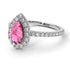 Pear Shaped Halo Pink Moissanite Ring - Janet No. 803