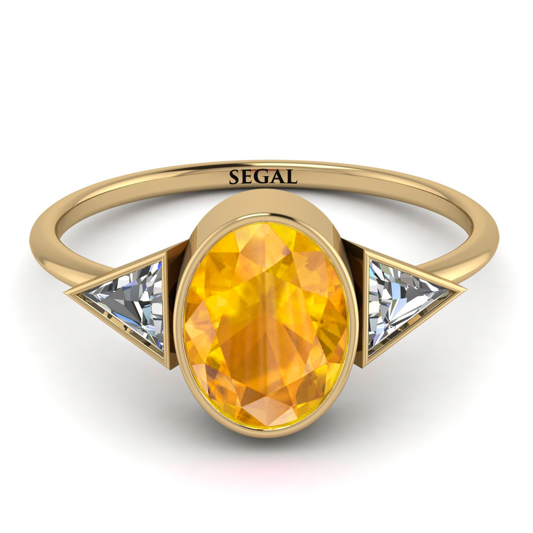 Geometrical Bezel Yellow Diamond Ring - Trinity No. 1001
