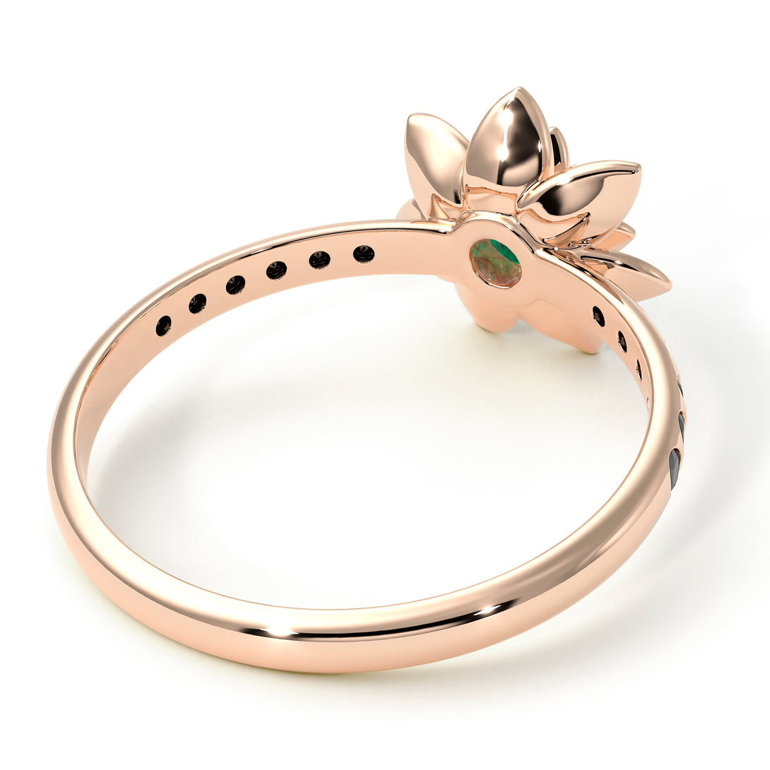 Lotus Flower Emerald ring - Lotus no. 23