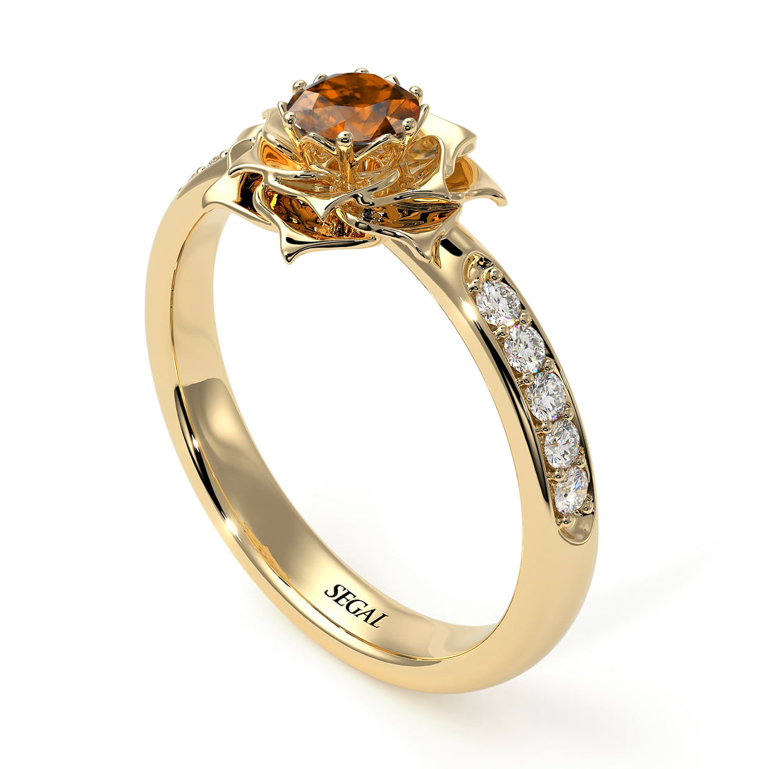 A lady's Rose Brown Diamond Ring- Elena no. 1101