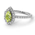 Pear Shaped Halo Peridot Ring - Janet No. 703