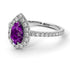 Pear Shaped Halo Amethyst Ring - Janet No. 303
