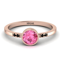 Bezel Minimalist Pink Moissanite Ring - Kinsley No. 805 image 1
