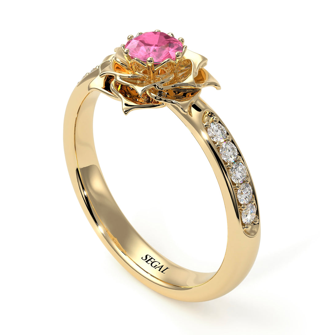 A lady's Rose Pink Moissanite Ring- Elena no. 801