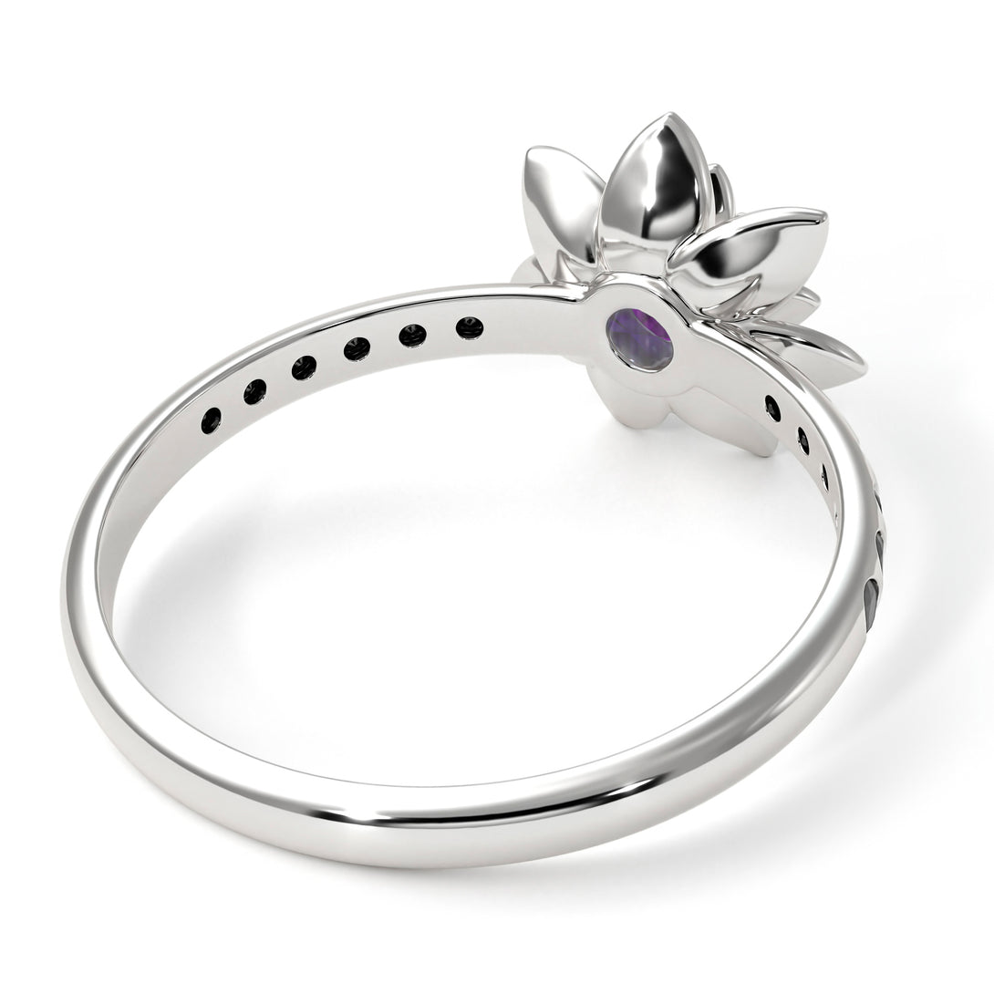 Lotus Flower Amethyst ring - Lotus no. 306