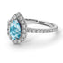 Pear Shaped Halo Aquamarine Ring - Janet No. 403