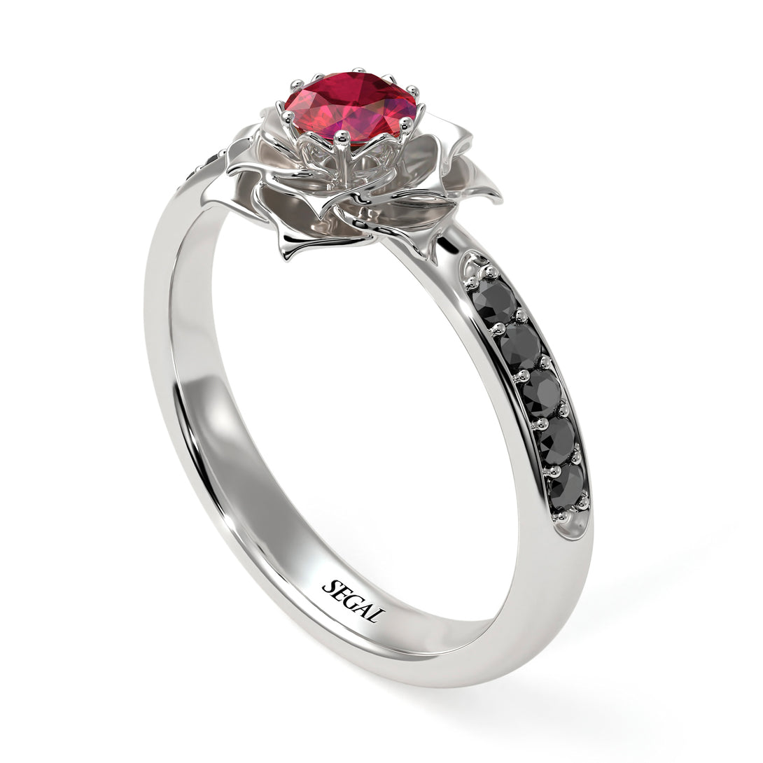 A lady's Rose Ruby Engagement Ring - Elena no. 27