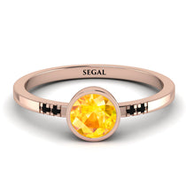 Bezel Minimalist Yellow Diamond Ring - Kinsley No. 1005 image 1