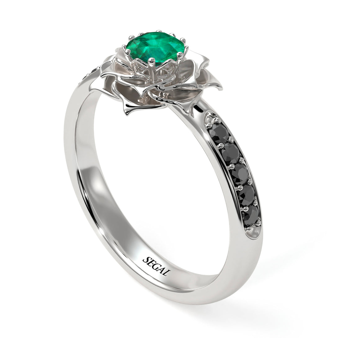 A lady's Rose Emerald Engagement Ring - Elena no. 21