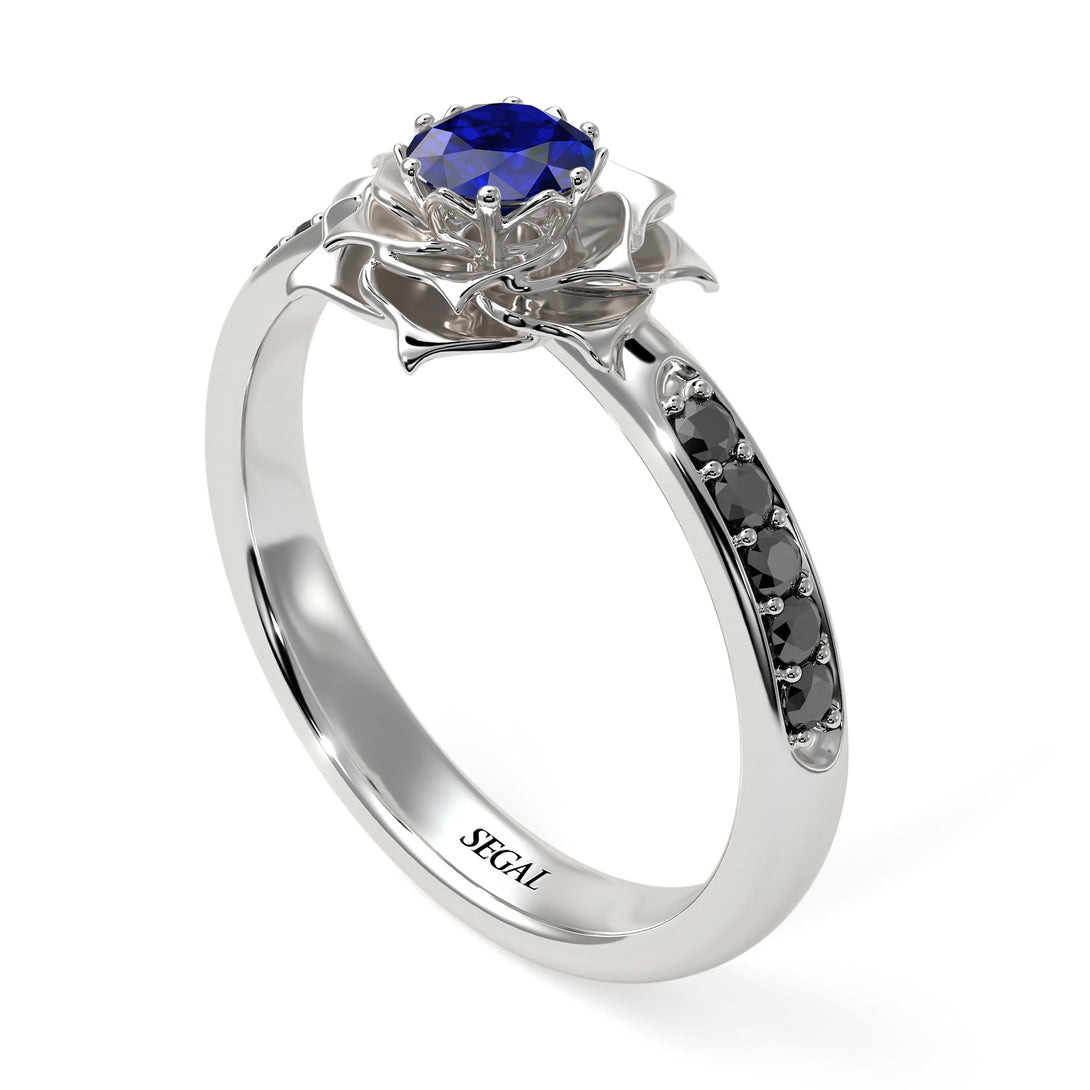 A lady's Rose Blue Sapphire Ring- Elena no. 24