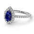 Pear Shaped Halo Sapphire Ring - Janet No. 27