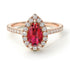 Pear Shaped Halo Ruby Ring - Janet No. 32