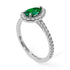 Pear Shaped Halo Emerald Ring - Janet No. 21