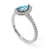 Pear Shaped Halo Aquamarine Ring - Janet No. 403