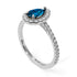 Pear Shaped Halo Blue Topaz Ring - Janet No. 503