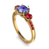 Vintage 3 Stones Tanzanite Ring With Micro Pave - Luna No. 213