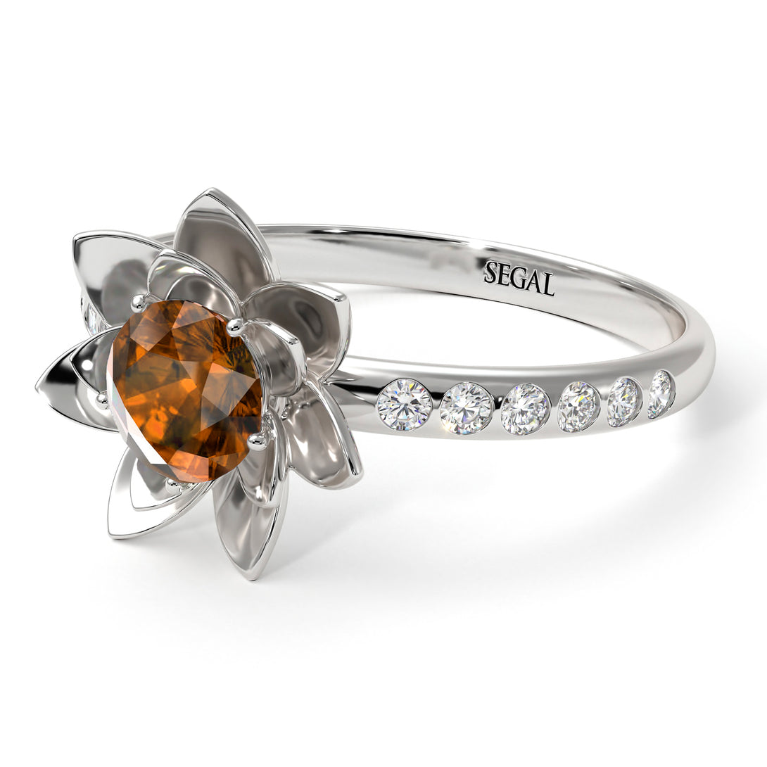 Lotus Flower Brown Diamond ring - Lotus no. 1103