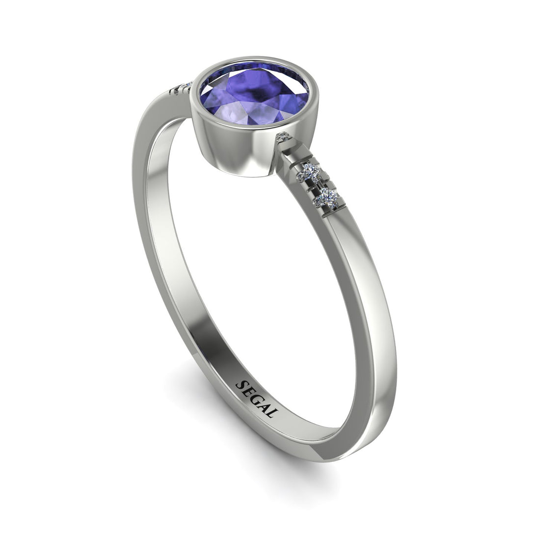 Bezel Minimalist Tanzanite Ring - Kinsley No. 203