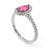 Pear Shaped Halo Pink Moissanite Ring - Janet No. 803