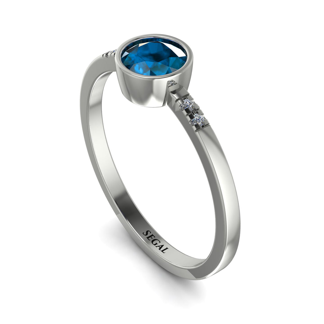 Bezel Minimalist Blue Topaz Ring - Kinsley No. 503