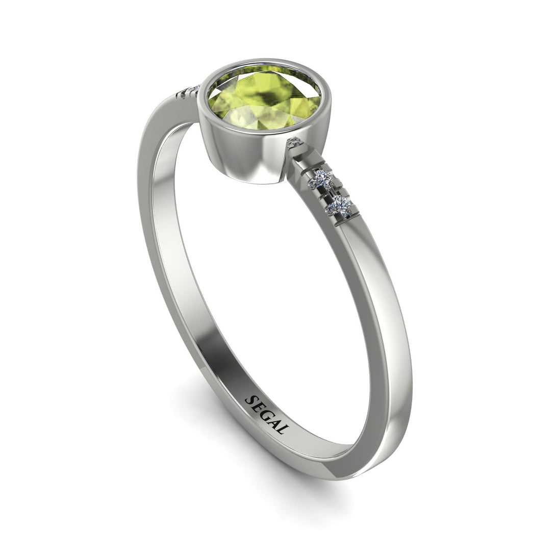 Bezel Minimalist Peridot Ring - Kinsley No. 703