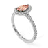 Pear Shaped Halo Morganite Ring - Janet No. 903
