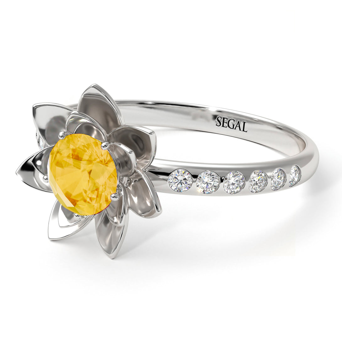 Lotus Flower Citrine ring - Lotus no. 603